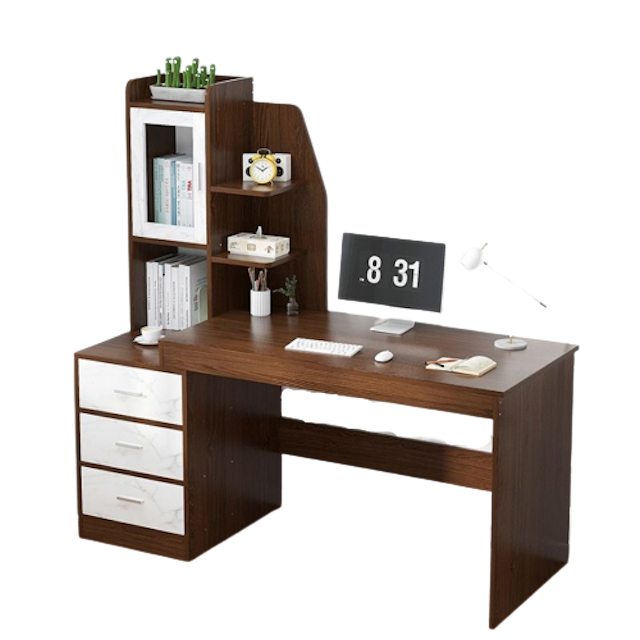 Bàn Học Gỗ Kèm Giá Sách BGA014 1