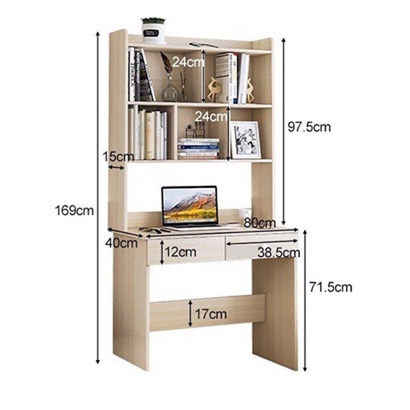 Bàn Làm Việc Kèm Kệ Sách 2