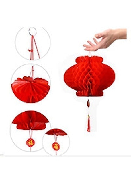 Đèn Lồng Đỏ Hình Tổ Ong 2