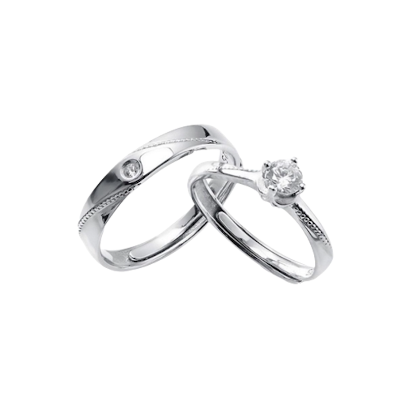 Nhẫn Đôi Bạc Bảo Ngọc Jewelly 1