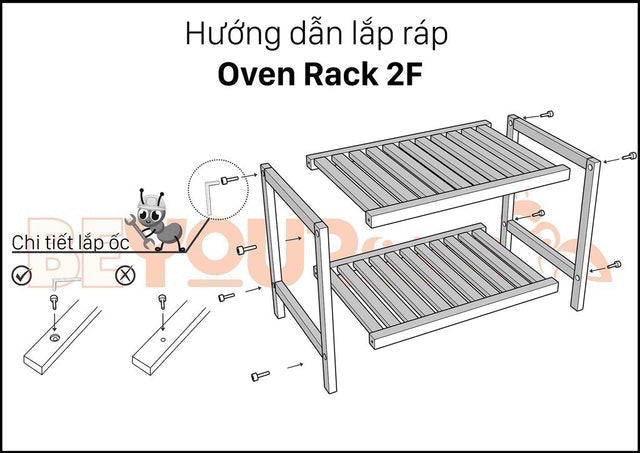 Kệ Lò Vi Sóng Oven Rack Natural 2 Tầng 5