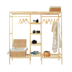 Tủ Quần Áo Gỗ Thông 3 Ngăn Evis