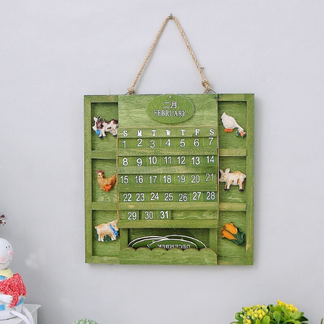 Lịch Treo Tường Gỗ Phong Cách Retro 1