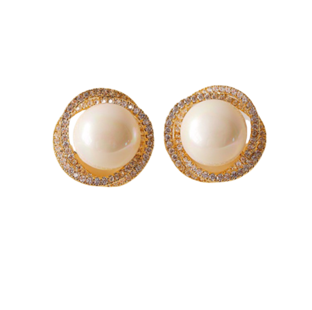 Bông Tai Nữ Ngọc Trai Nhân Tạo Đính Đá Eleanor Accessories - SP002157 1