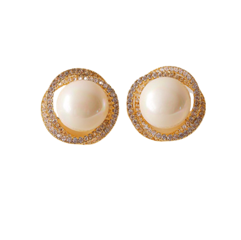 Bông Tai Nữ Ngọc Trai Nhân Tạo Đính Đá Eleanor Accessories - SP002157 1