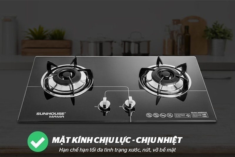 Bếp Gas Âm Kính SUNHOUSE 2