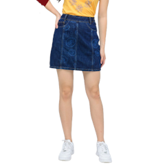 Chân Váy Jeans Họa Tiết GENVIET