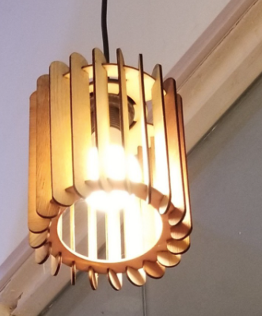 Đèn Gỗ Dáng Trụ Thả Trần 1