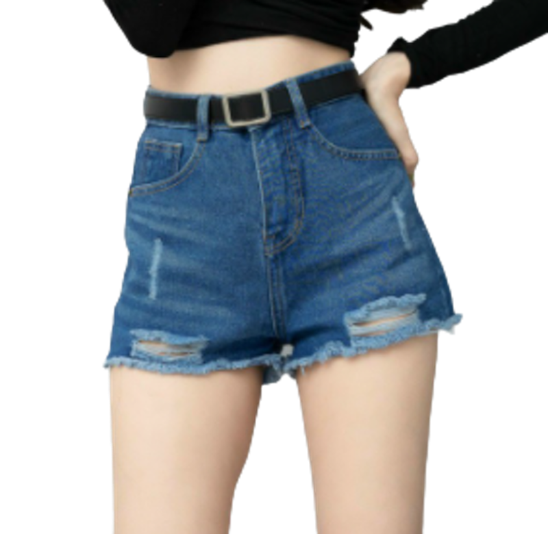 Quần Short Jean Nữ Choobe Trơn Cạp Cao QSJ01 1