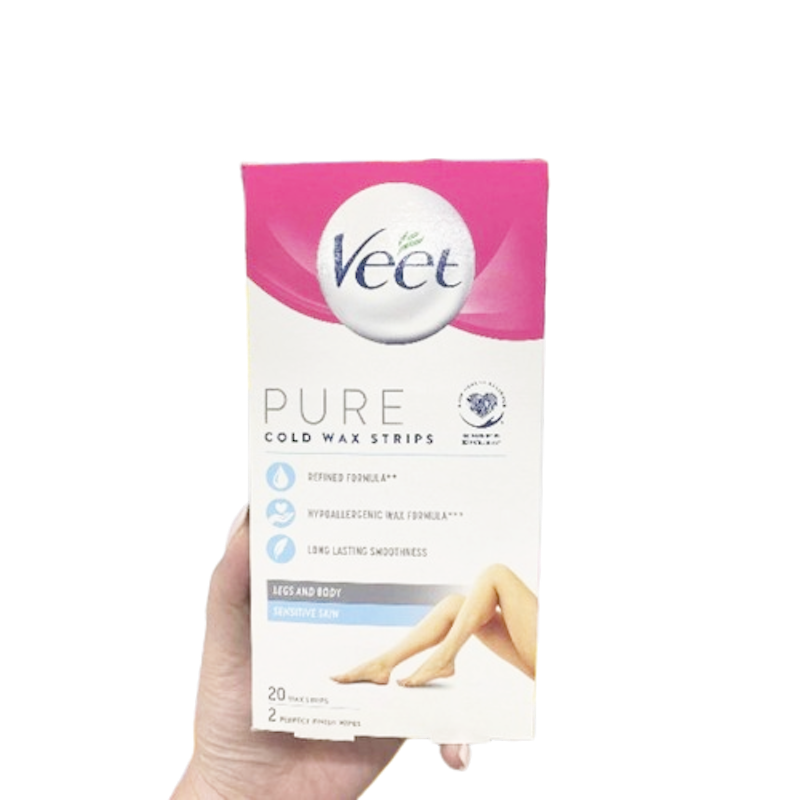 Miếng Dán Tẩy Lông Veet Pure Inspirations Cold Wax Strips For Sensitive Skin - Legs & Body 2