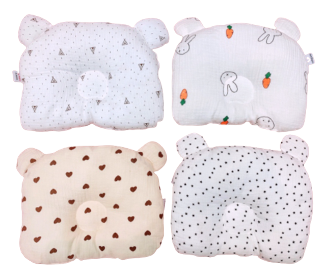 Gối Lõm Vải Muslin Vuông Tròn Chống Bẹp Đầu 1