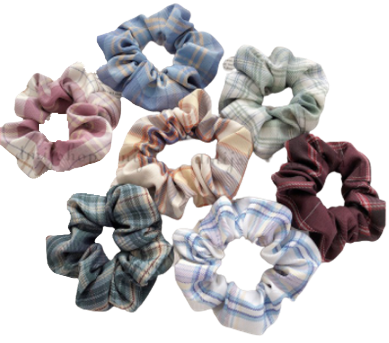 Scrunchies Họa Tiết Caro Vintage Hàn Quốc 1