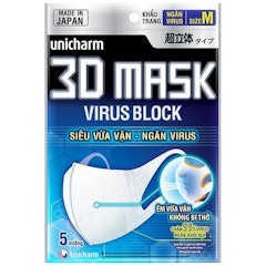 Khẩu Trang Trắng Unicharm 3D Mask Virus Block