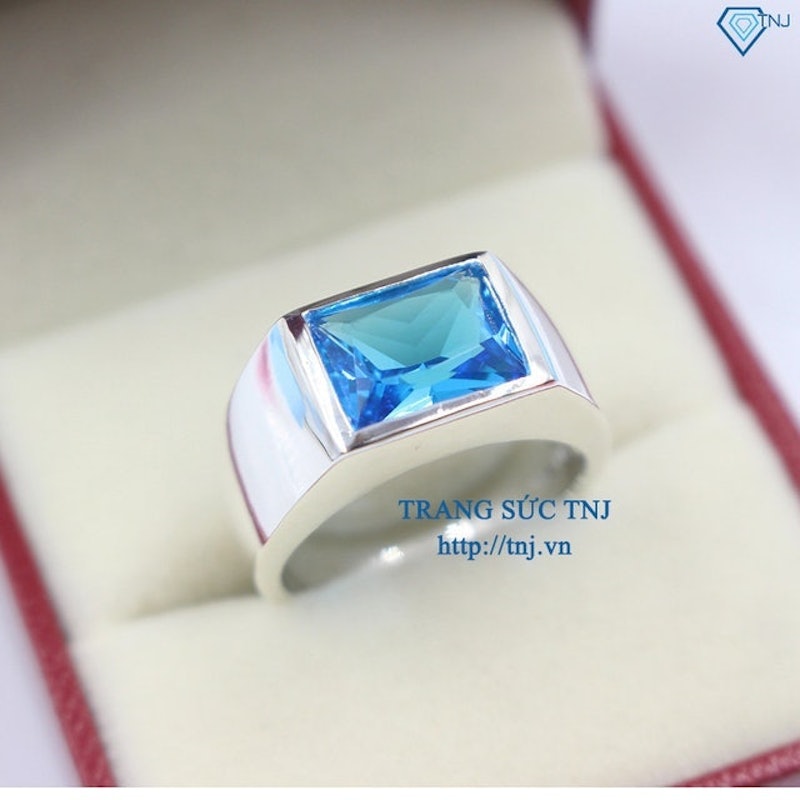 Nhẫn Bạc Nam Mặt Đá Xanh Dương 2