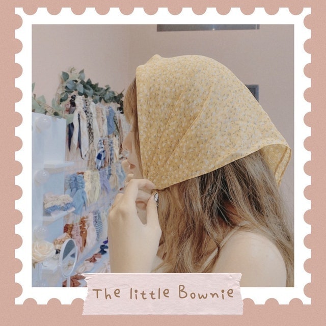 Khăn Turban Voan Hoa Nhí Bownie 2