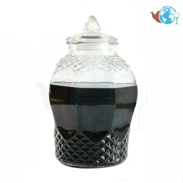Bình Ngâm Rượu Thủy Tinh Hoa Văn Kim Cương 8833 2