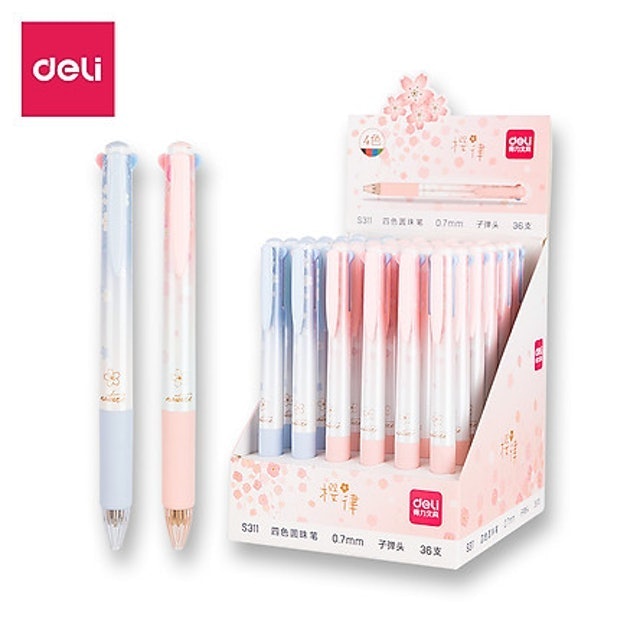 Bút Bi Nhiều Màu 4 trong 1 Deli 1