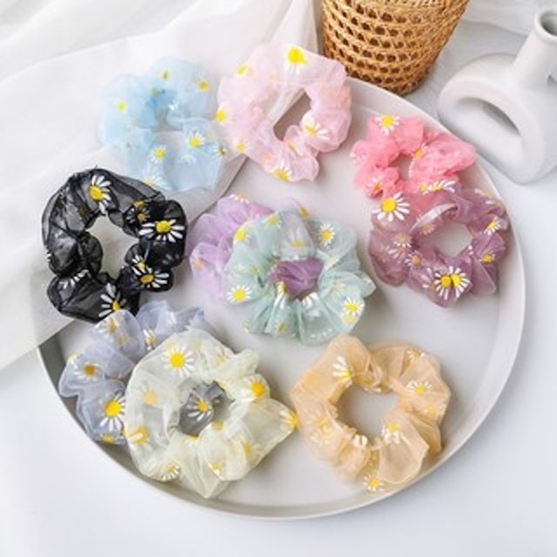 Dây Buộc Tóc Scrunchie Voan Hoa Cúc 1