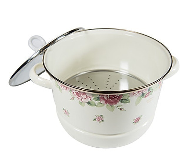 Nồi Hấp Tráng Men Hoa Văn Sử Dụng Bếp Từ 1