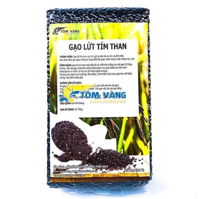 Gạo Lứt Đen Tôm Vàng  1