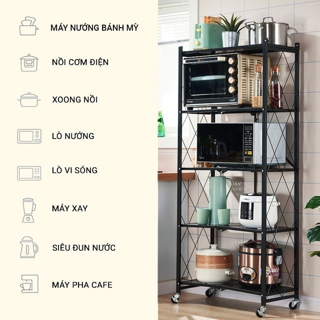 Kệ Lò Vi Sóng Gấp Gọn Vando 2