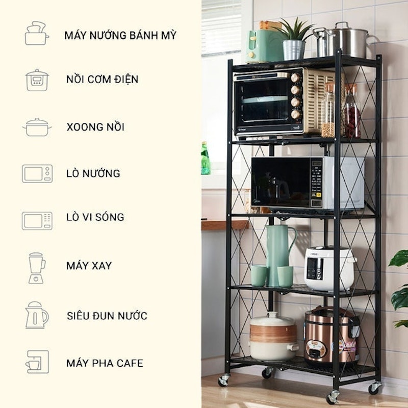 Kệ Lò Vi Sóng Gấp Gọn Vando 2