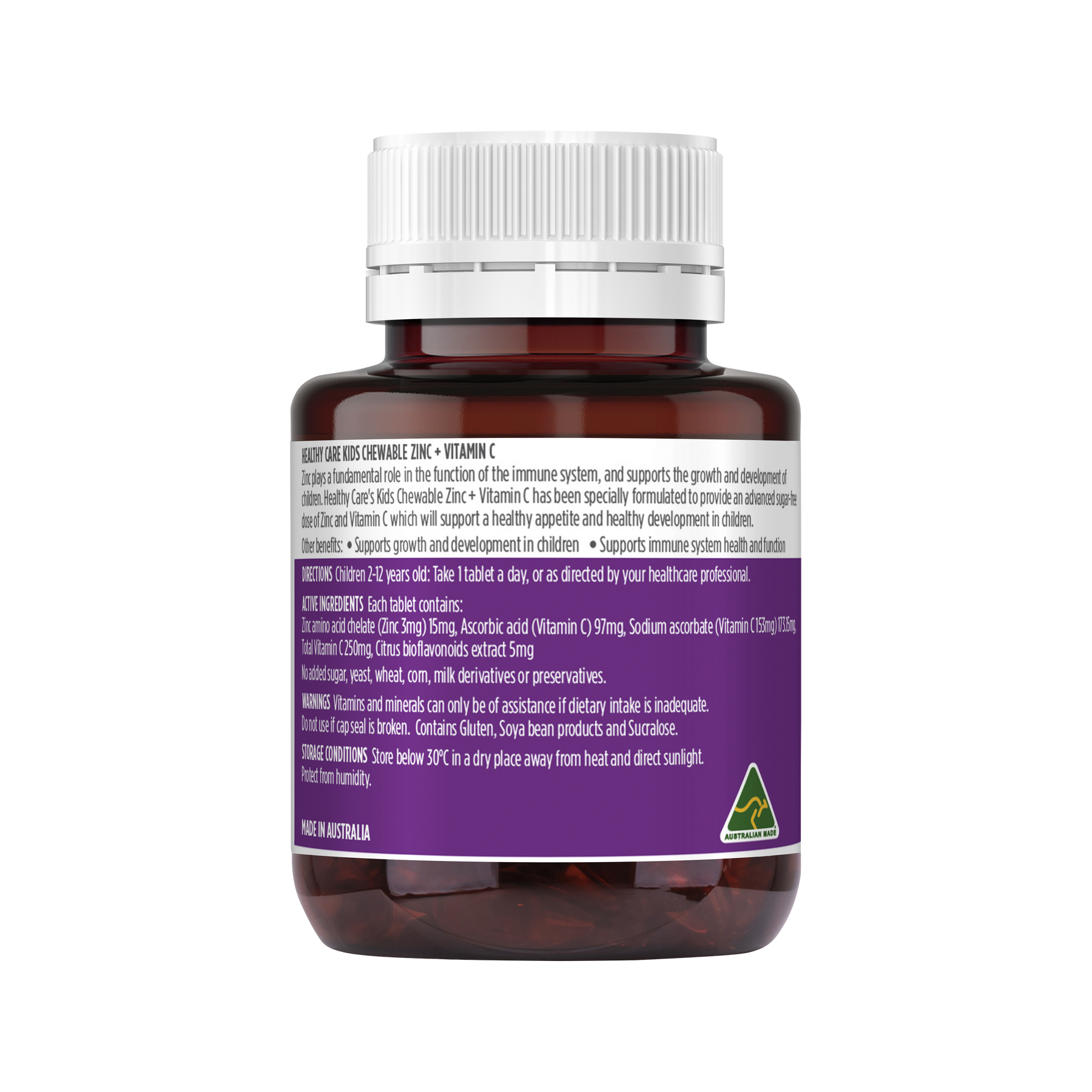 Kẹo Nhai Healthy Care Zinc + Vitamin C 5