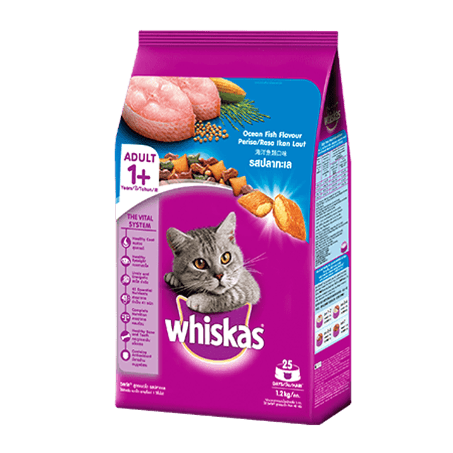 Hạt Cho Mèo Lớn Whiskas Adult 1+ 2