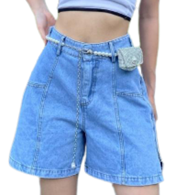 Quần Short Denim Nữ Ống Rộng Lưng Cao GOZ 1