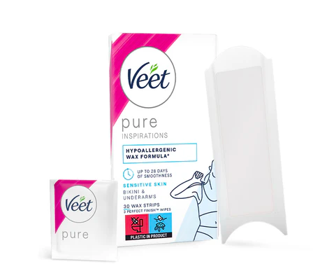 Miếng Dán Tẩy Lông Veet Pure Inspirations Cold Wax Strips for Sensitive Skin - Bikini & Underarm 2