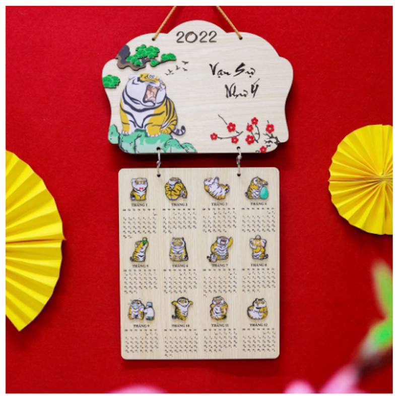 Lịch Treo Tường Gỗ Chú Hổ Dễ Thương 2