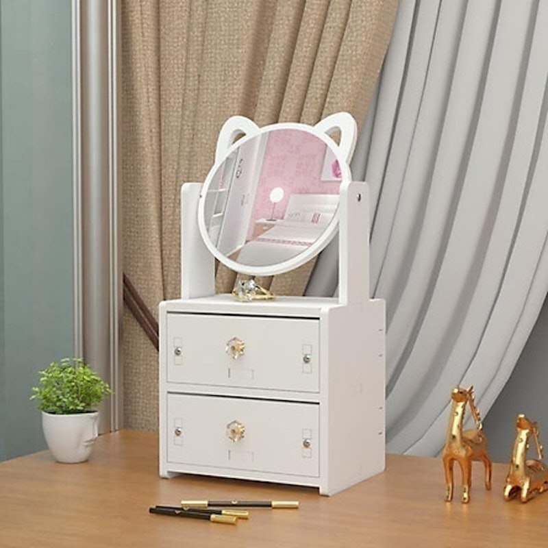 Kệ Đựng Mỹ Phẩm Gắn Gương Tai Mèo 1