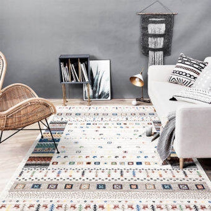 Thảm Lông Ngắn Trải Sàn Phong Cách Bohemian 1