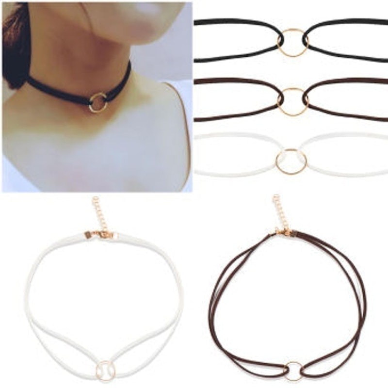 Vòng Choker Nhung Mặt Tròn 1