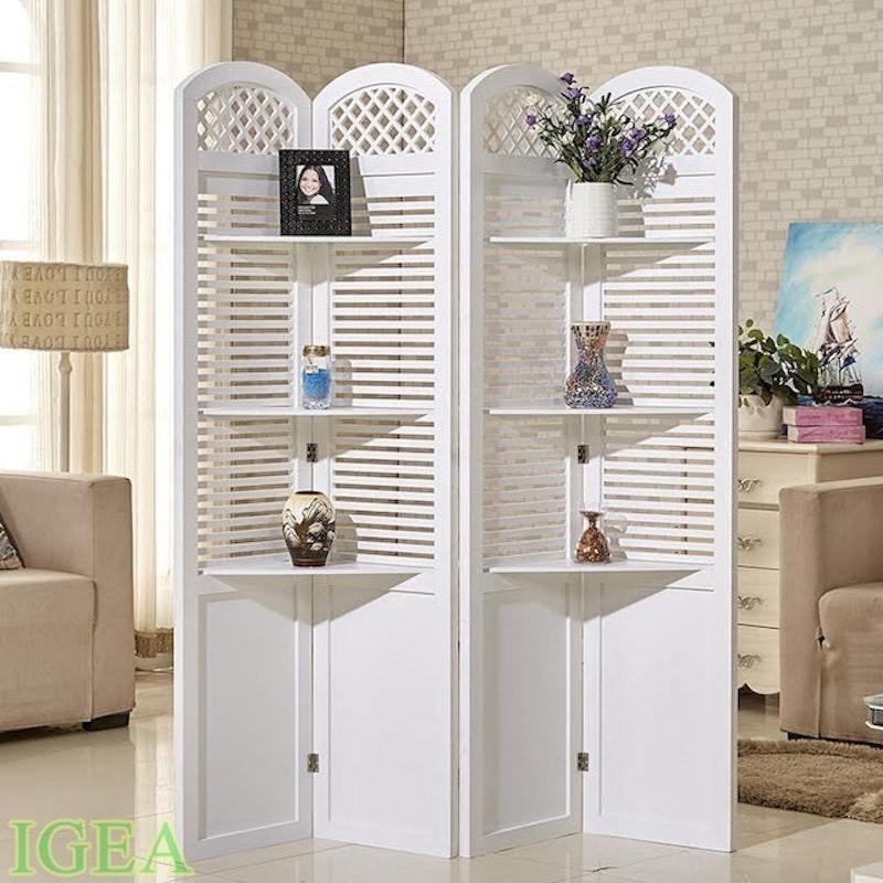 Vách Ngăn Sọc Ngang Họa Tiết Nhỏ Có Kệ IGA 1