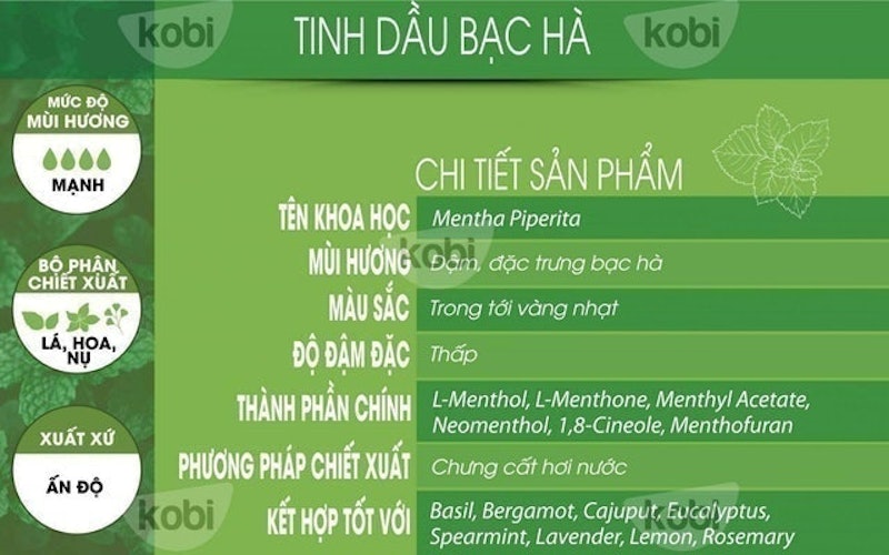 Tinh Dầu Bạc Hà Kobi 4
