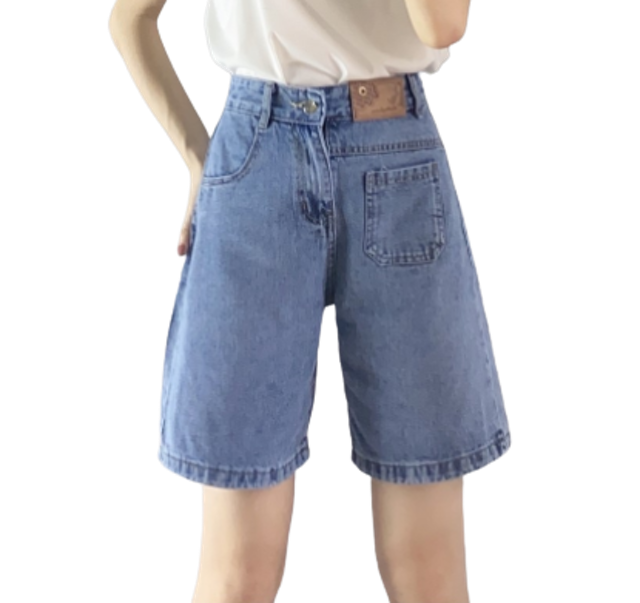 Quần Short Jean Nữ Cạp Cao Túi Trước EMIX 1