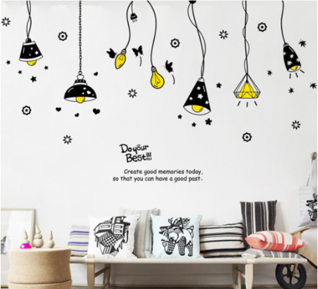 Decal Decor Phòng Mẫu Đèn Trang Trí 1