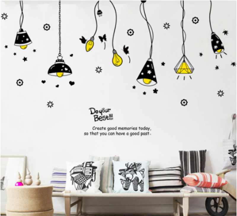 Decal Decor Phòng Mẫu Đèn Trang Trí 1