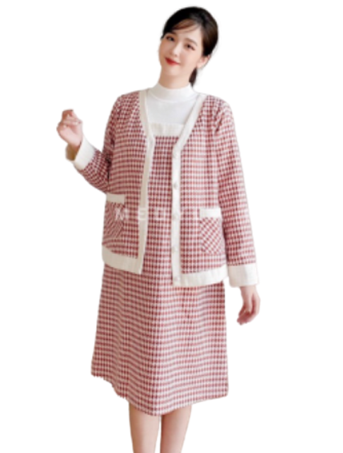 Đầm Bầu Yếm Công Sở Dạ Tweed Thu Đông 2