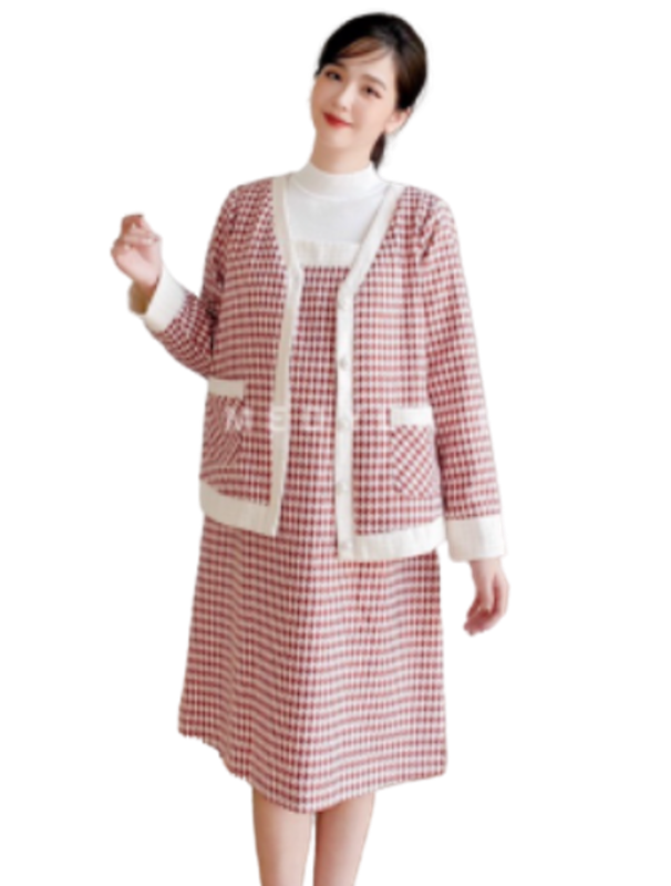 Đầm Bầu Yếm Công Sở Dạ Tweed Thu Đông 2