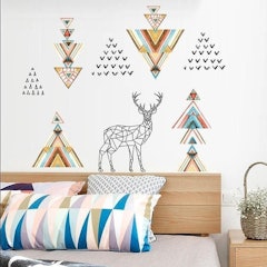 Decal Dán Tường Hươu Và Hình Khối Nghệ Thuật