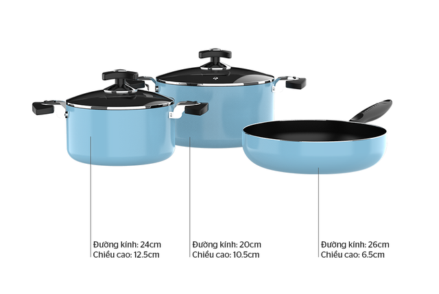Bộ Nồi Chảo 3 Món Sunhouse 2