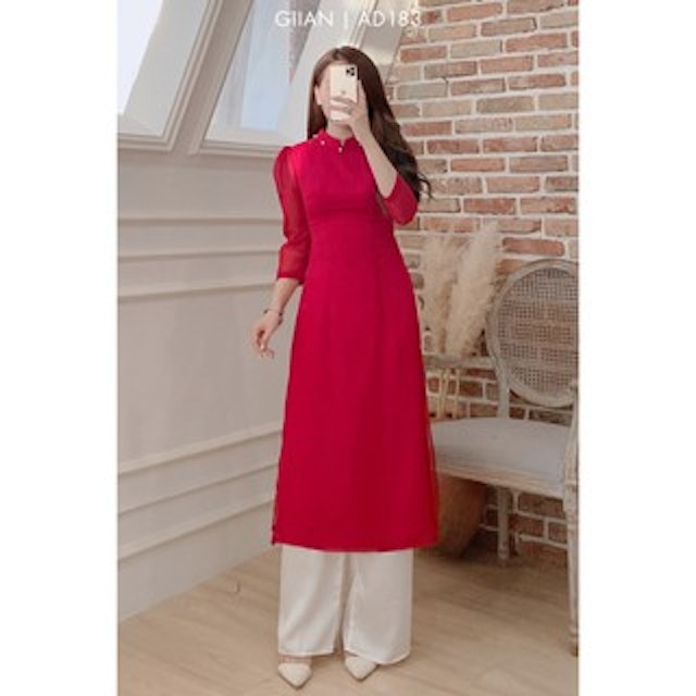 Áo Dài Cách Tân Cổ Ngọc Tay Bồng 3