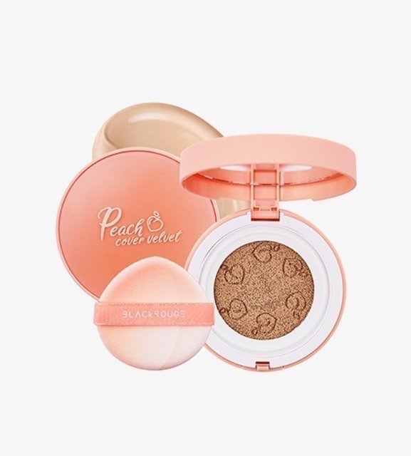 Peach Cover Velvet Cushion 1