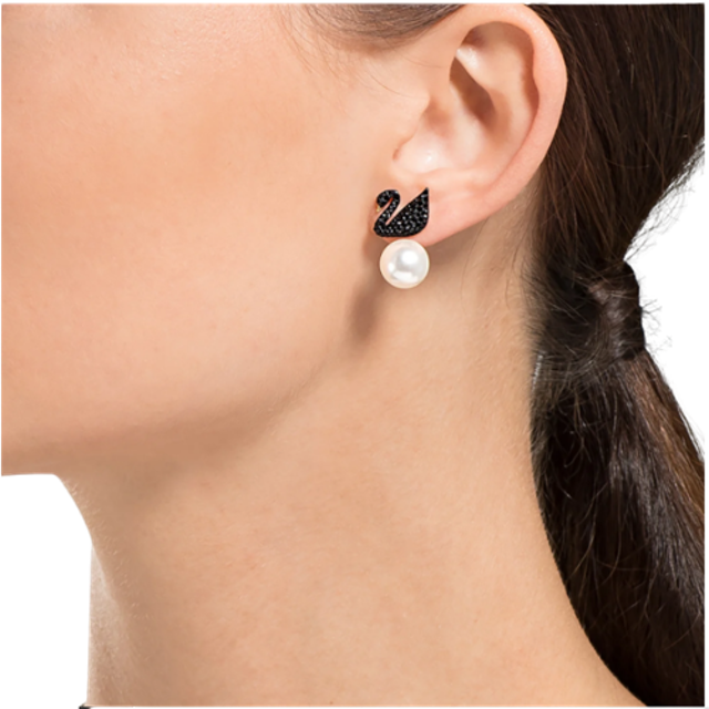 Bông Tai Ngọc Trai Thiên Nga Swarovski 3