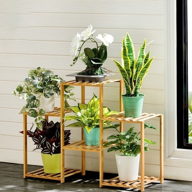 Kệ Để Cây Cảnh Gỗ Tre Vango 2