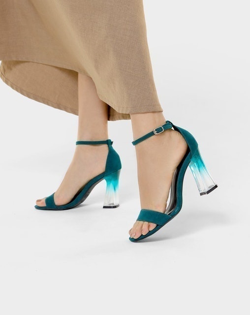 Giày Sandal Gót Vuông Chuyển Màu  2