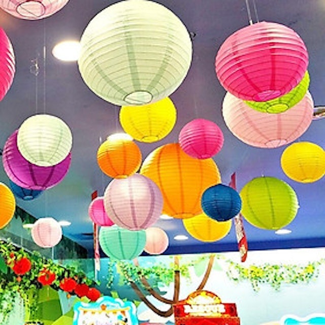 Đèn Lồng Giấy Lụa Tròn 2