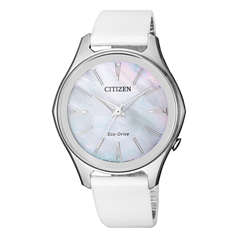 Đồng Hồ Nữ Citizen Eco-Drive Dây Da Mặt Xà Cừ 1